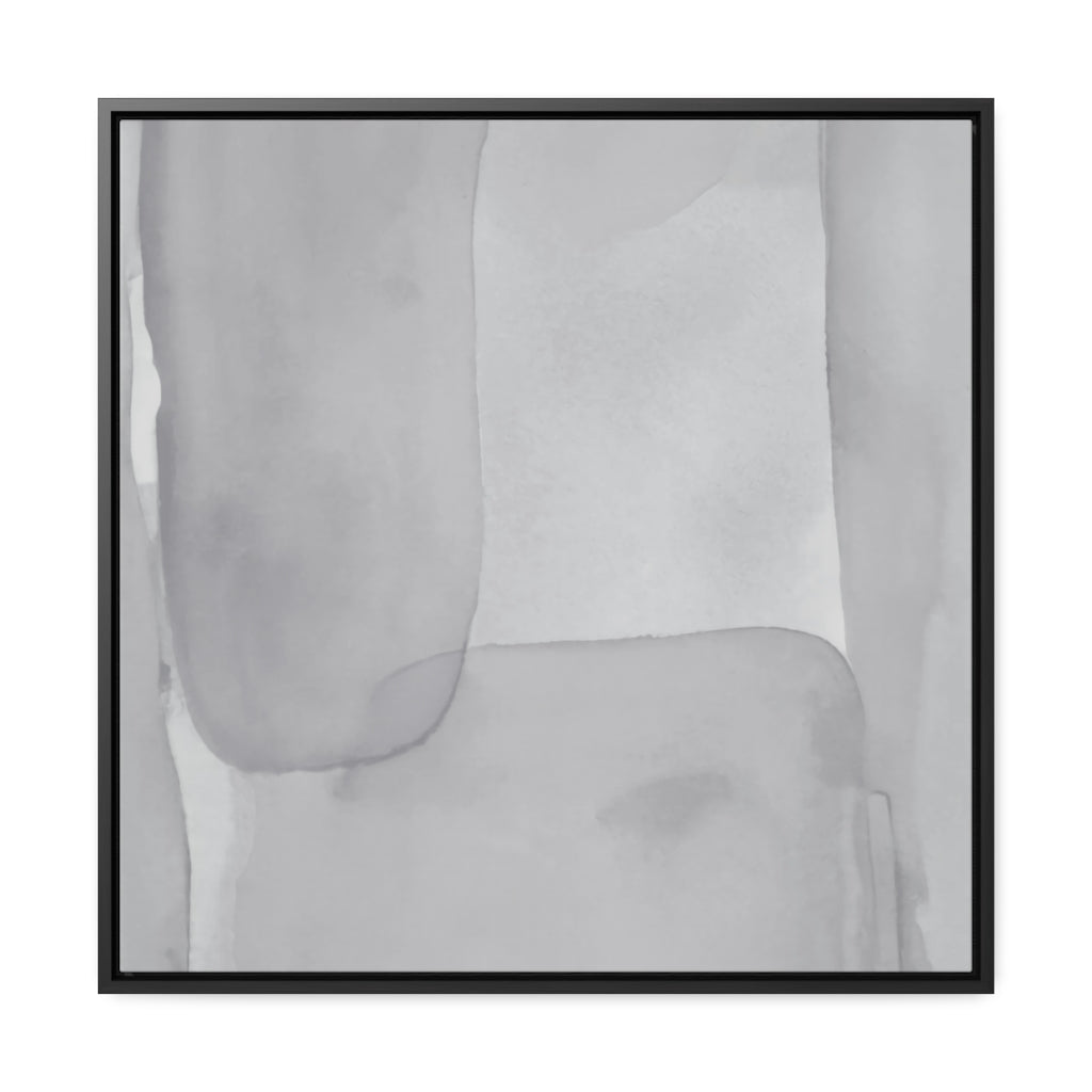 Light Gray Painted Watercolor Styled Abstract Framed Canvas