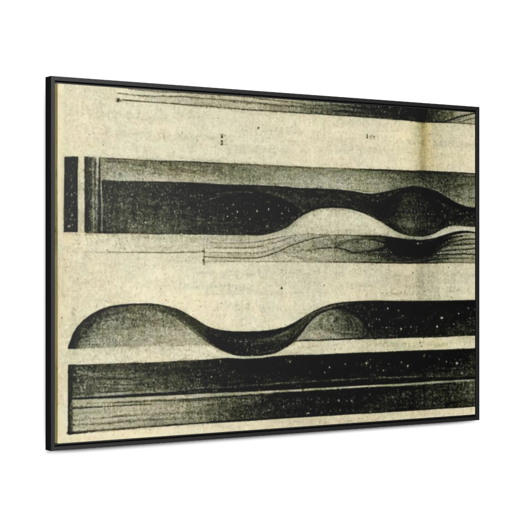 Tan and Black Stripes Abstract Framed Canvas