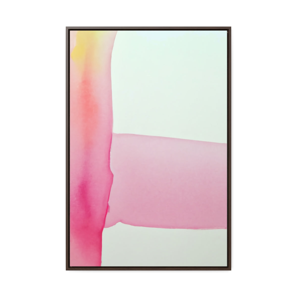 Pastel Pink Watercolor Style Stripes Abstract Framed Canvas