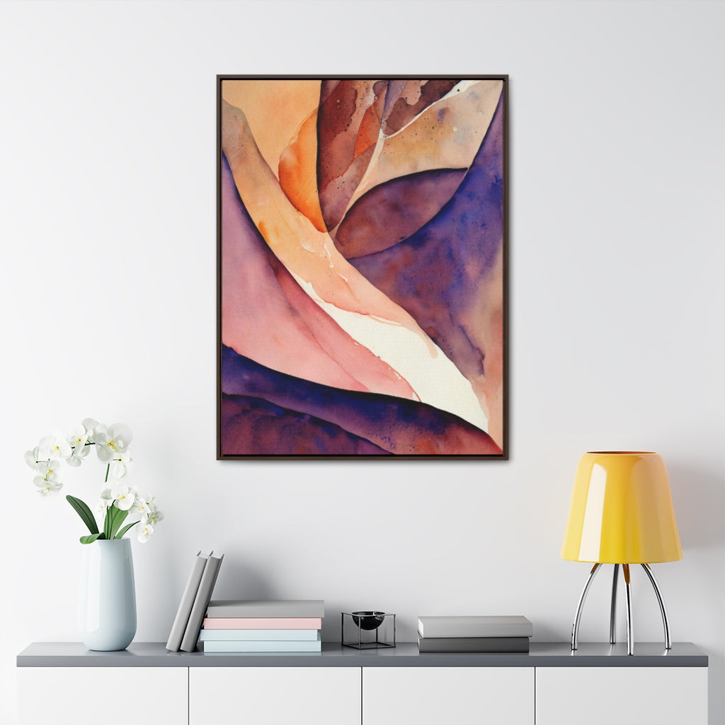 Purple and Pink Vapors Abstract Framed Canvas