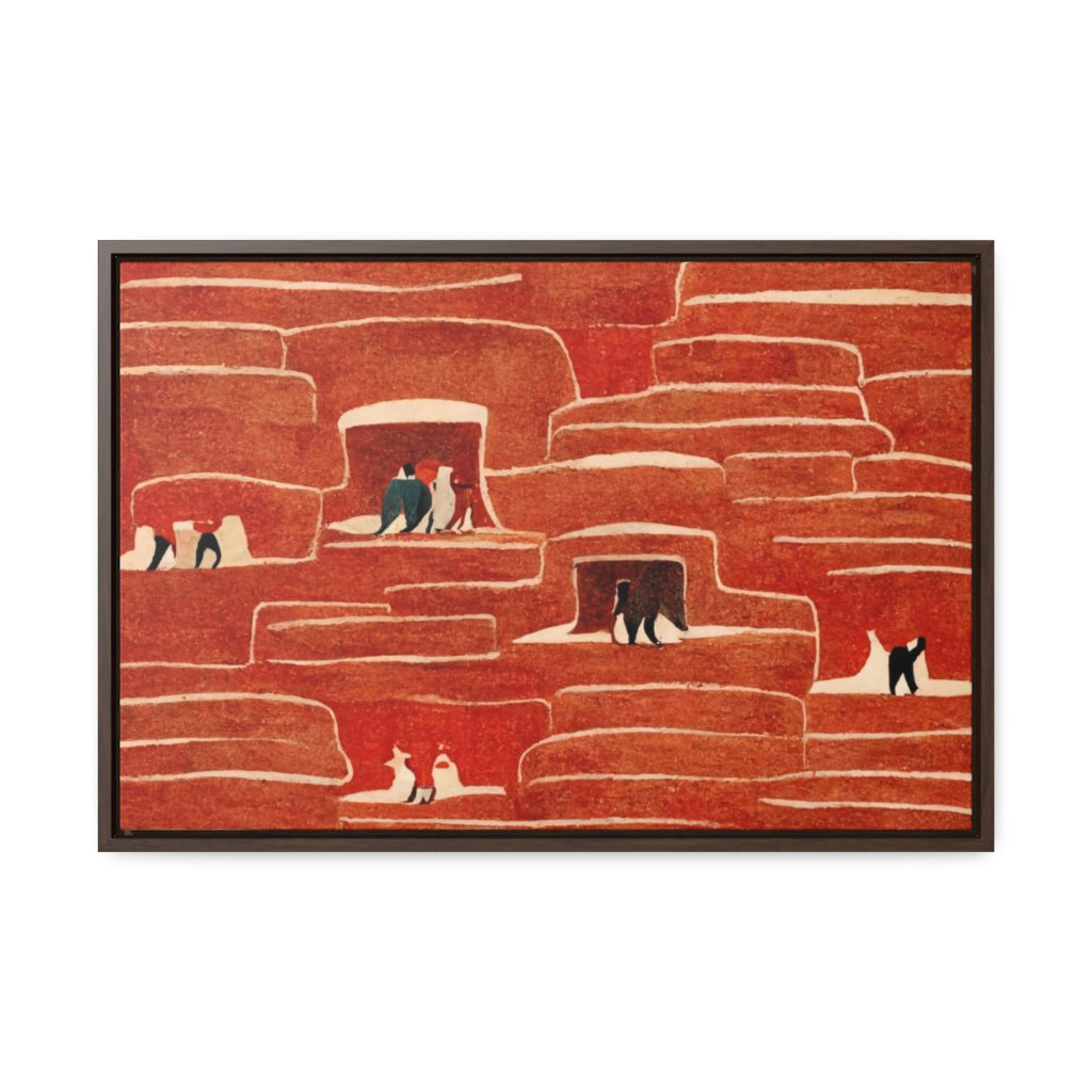 All Red Cliff Dwellings Framed Canvas