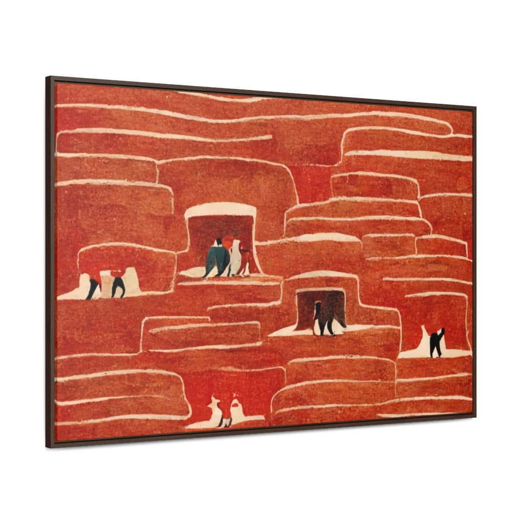 All Red Cliff Dwellings Framed Canvas