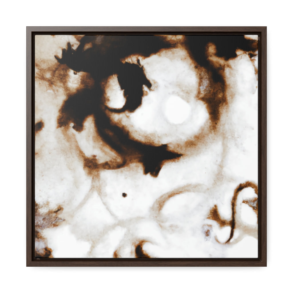 Darkened Bronze Alcohol Ink Abstract Framed Canvas