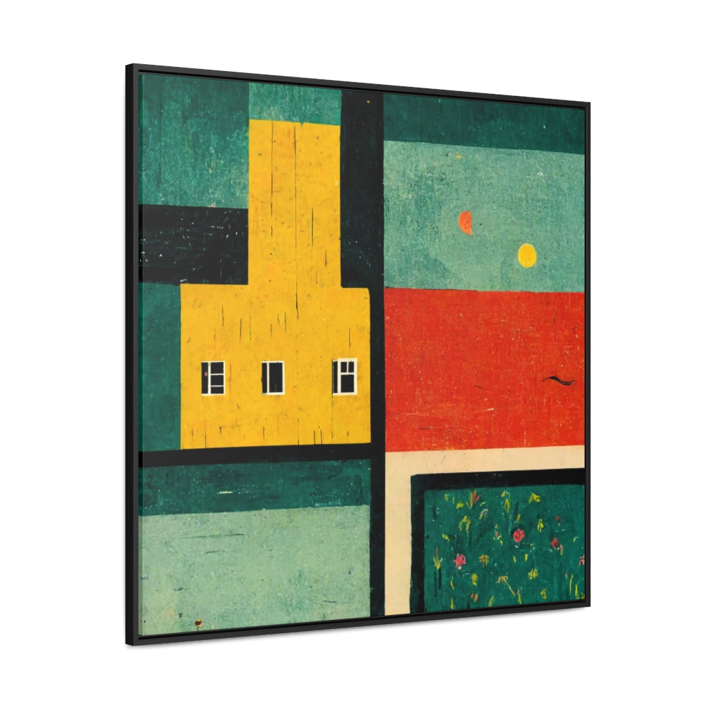 Building and Garden Abstract Framed Canvas