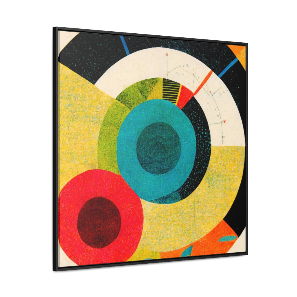 Colored Circles Abstract Framed Canvas