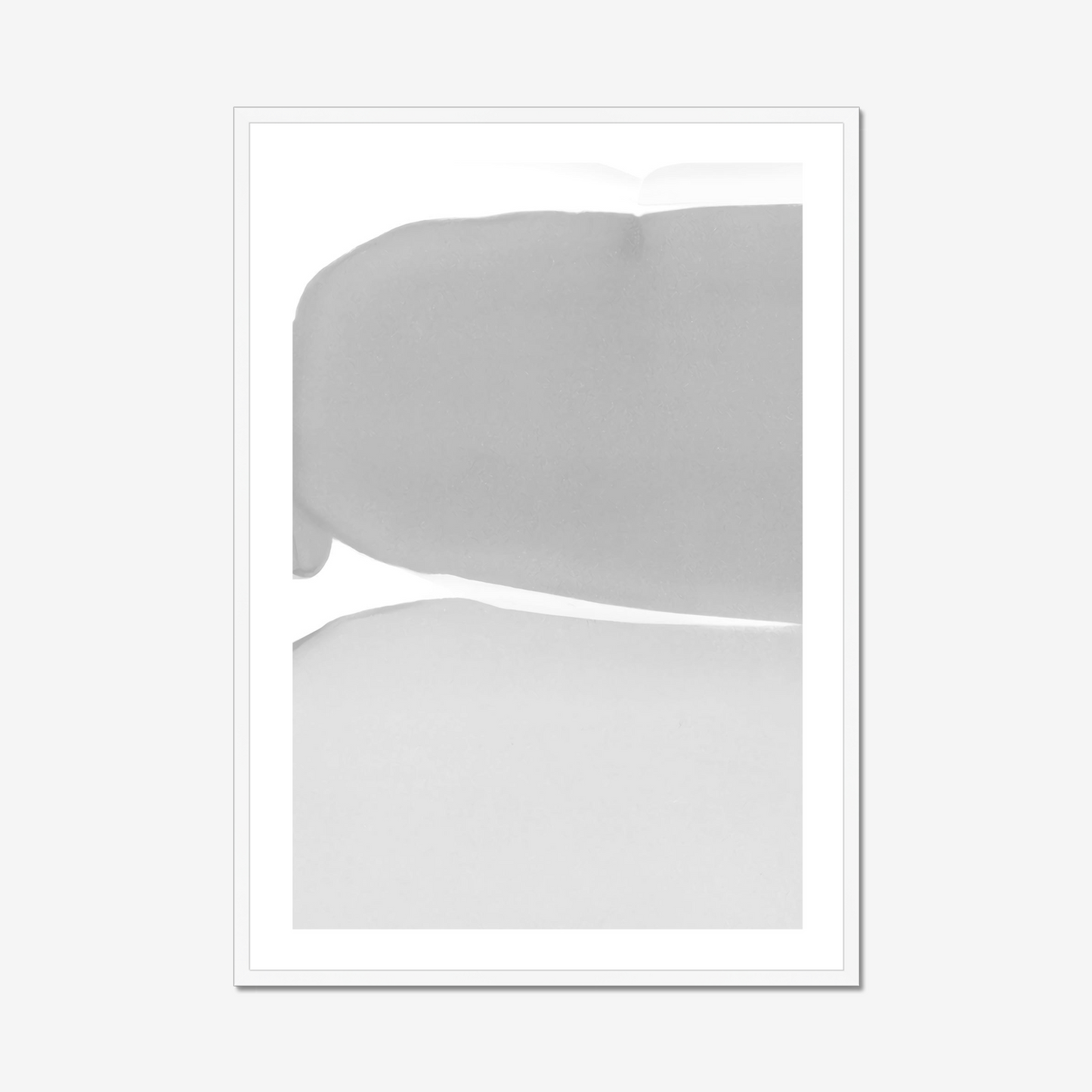 Gray on White Abstract Framed & Mounted Art Print
