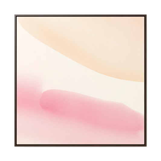 Pastel Peach Painted Watercolor Style Abstract Framed Canvas