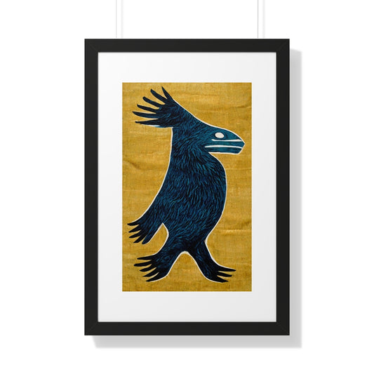 Blue Birdfish Figure Framed Art Print