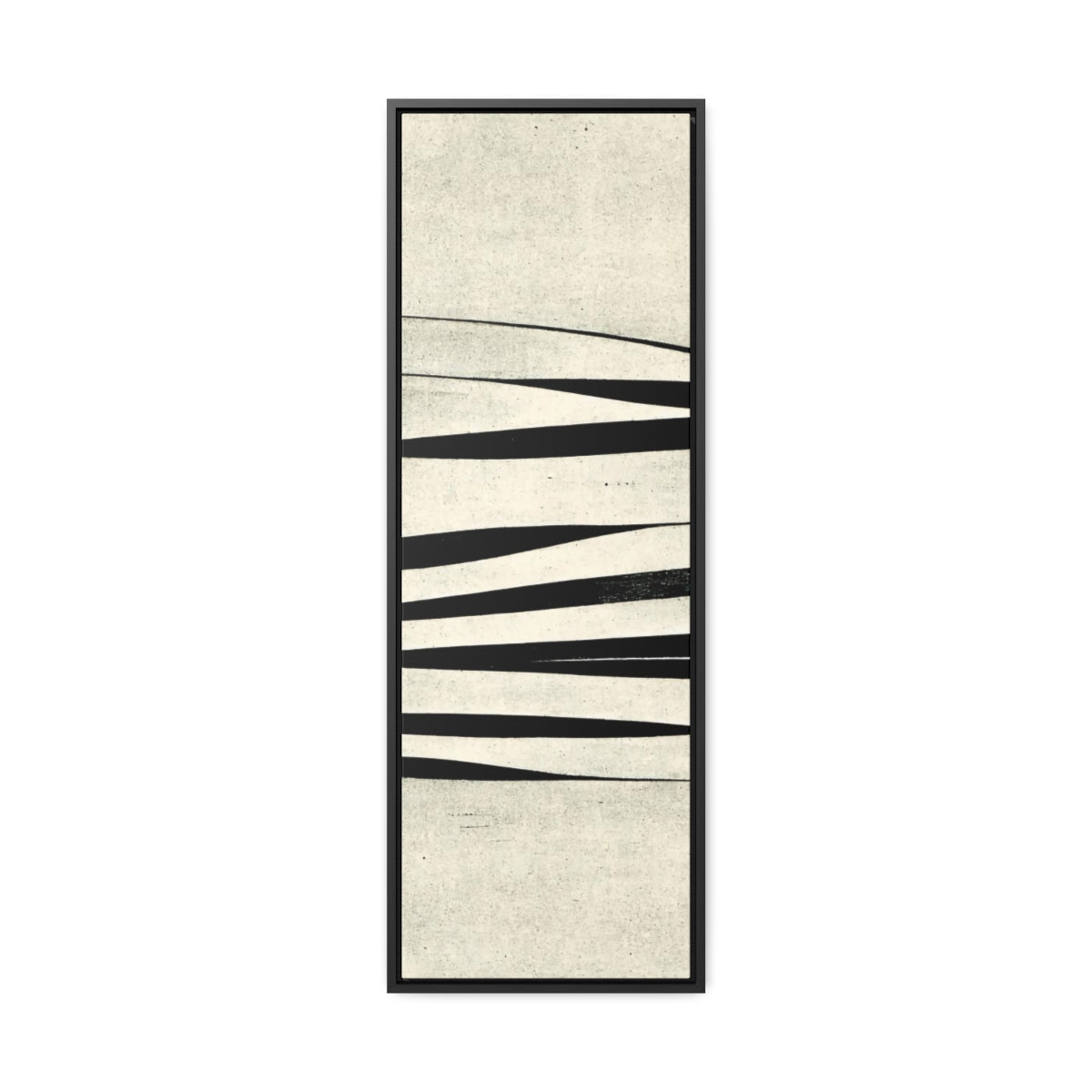 Off-White and Black Stripes Abstract - Framed Canvas