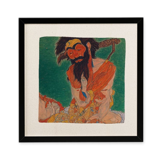Bearded Arahant Framed Silk Scarf