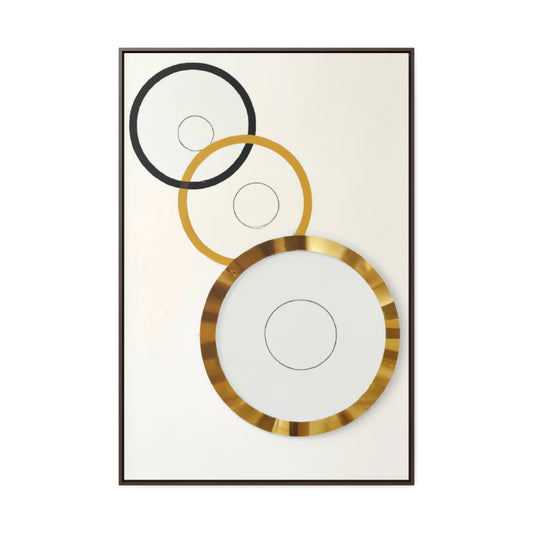 Midcentury Rings Abstract Framed Canvas