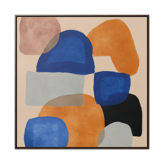 Blobs of Color Square Framed Canvas