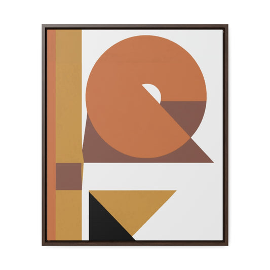 Midcentury Burnt Orange Framed Canvas