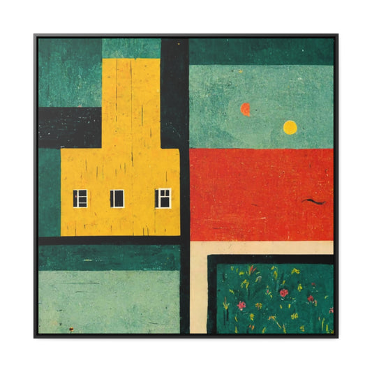 Building and Garden Abstract Framed Canvas