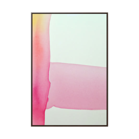 Pastel Pink Watercolor Style Stripes Abstract Framed Canvas