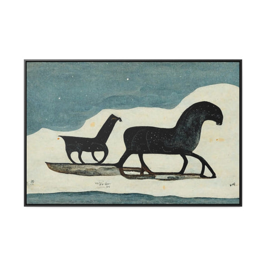 Far North Style Horses Framed Canvas