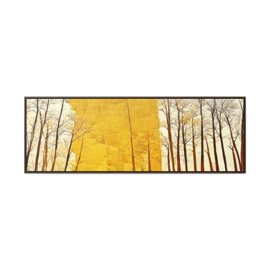 Late Autumn Trees Panoramic Framed Canvas