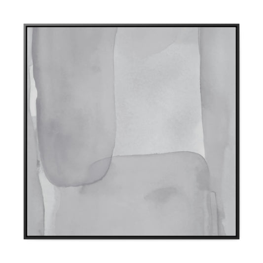 Light Gray Painted Watercolor Styled Abstract Framed Canvas