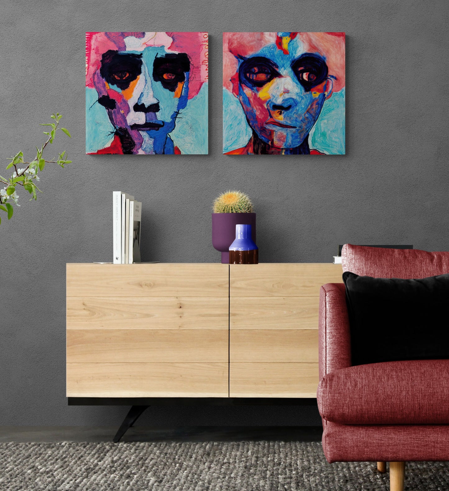 Cotton Candy Diptych Canvas Set