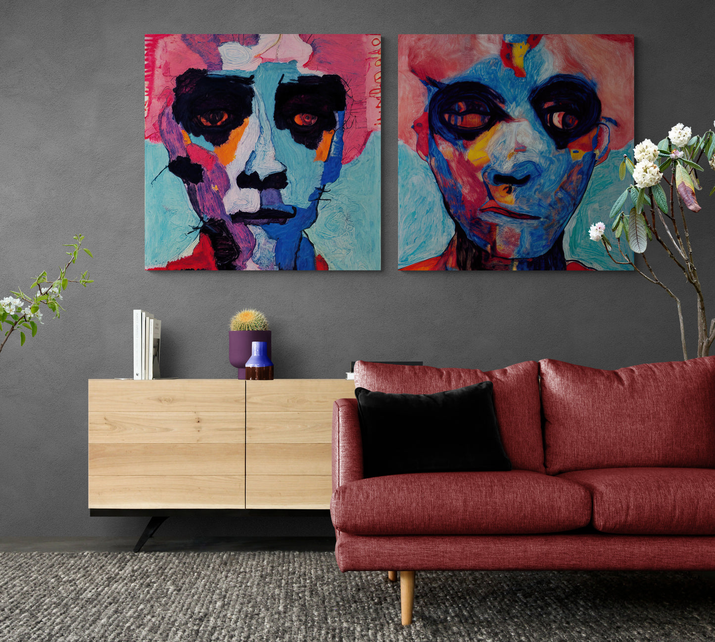 Cotton Candy Diptych Canvas Set