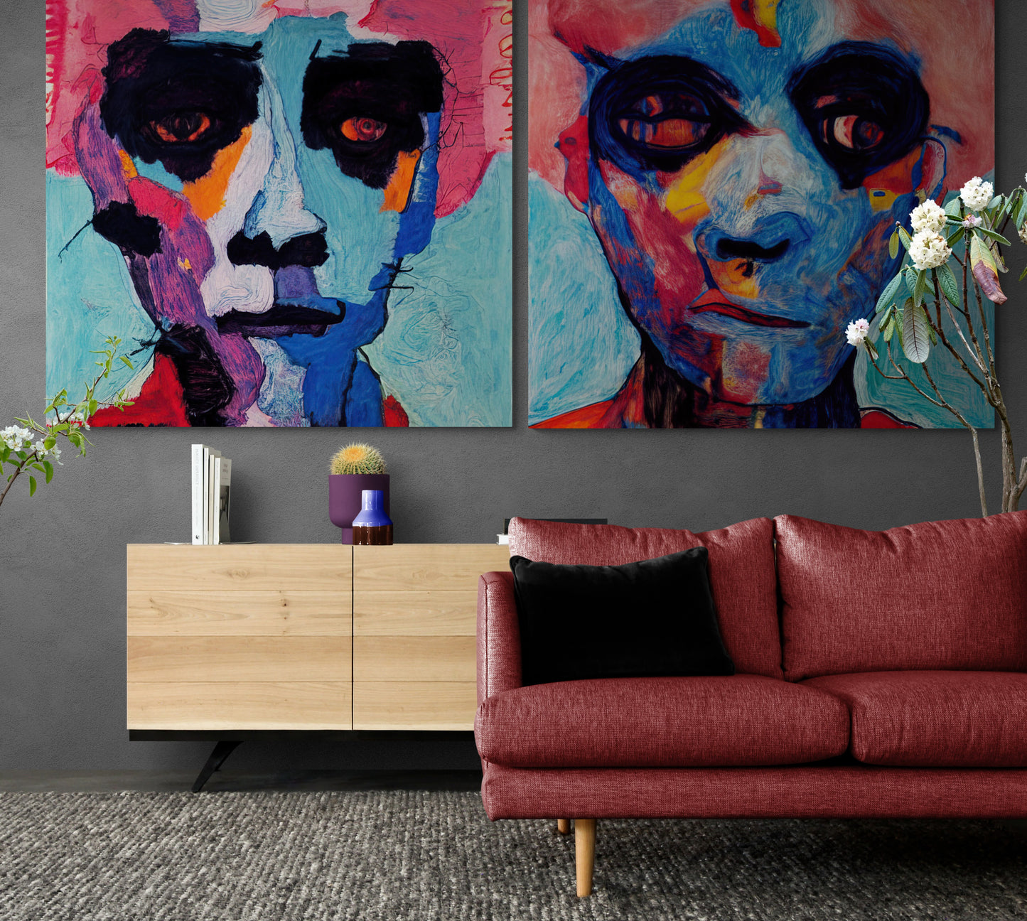 Cotton Candy Diptych Canvas Set