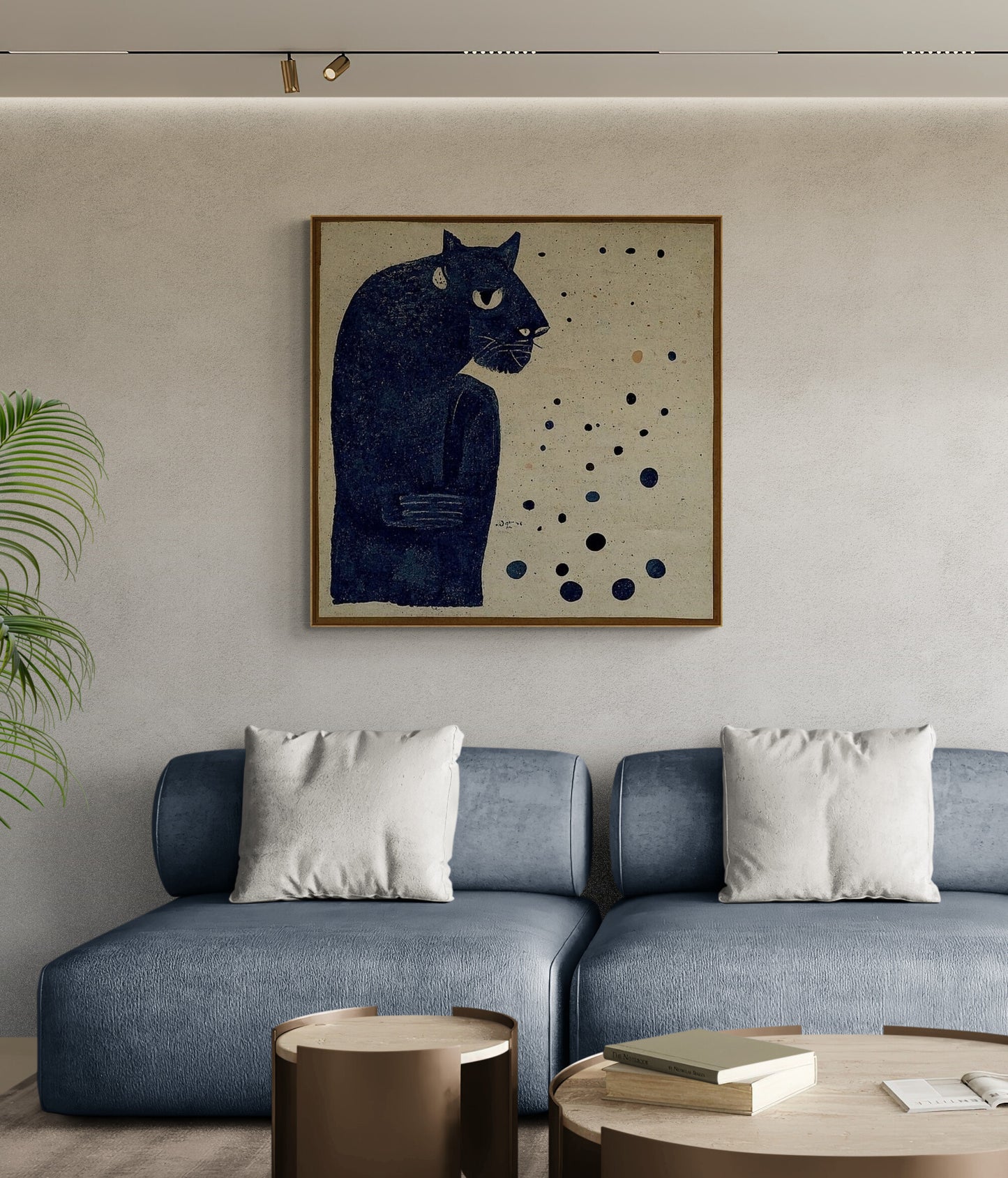 Retro Southern Cat Framed Canvas