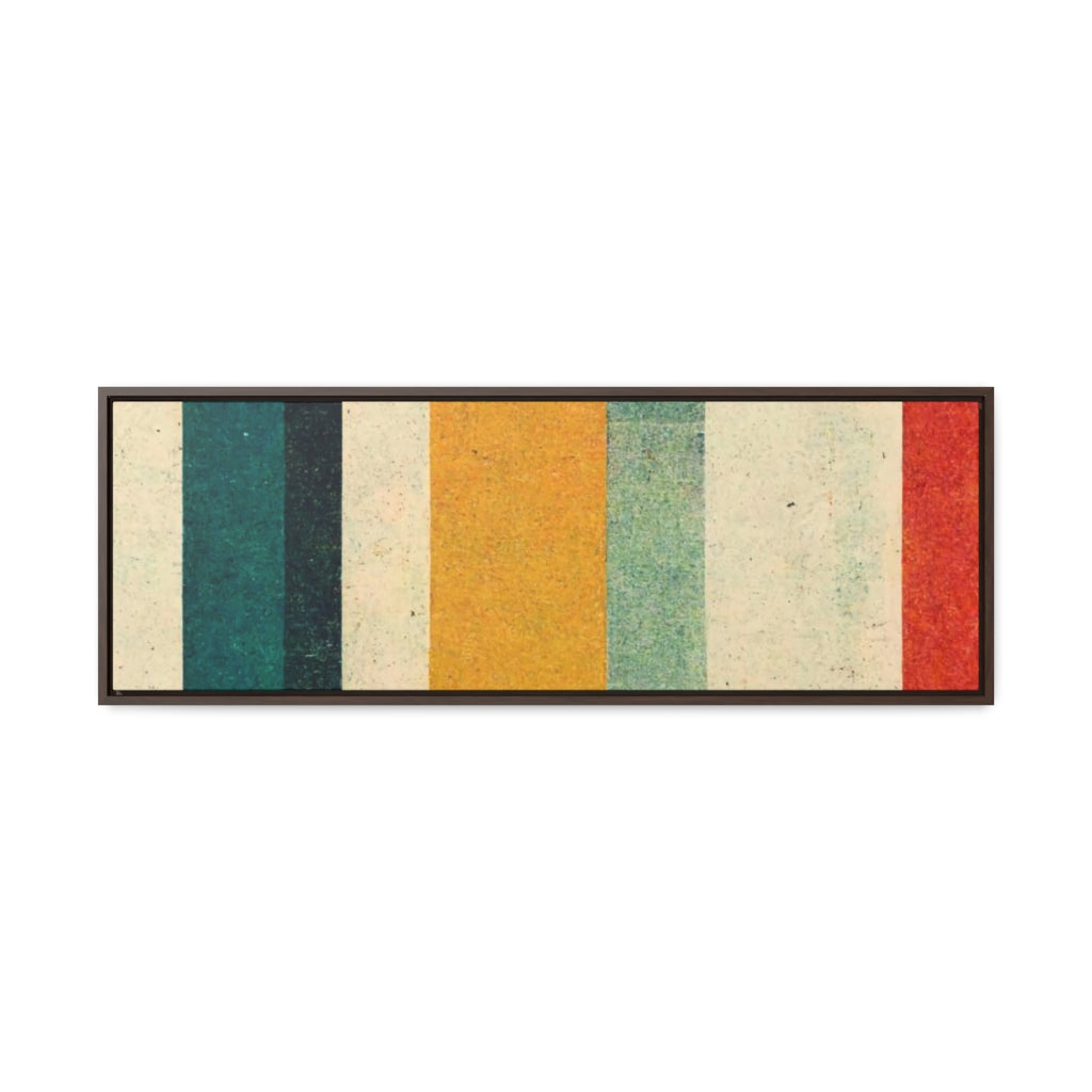 Colored Squares Retro Abstract Framed Canvas