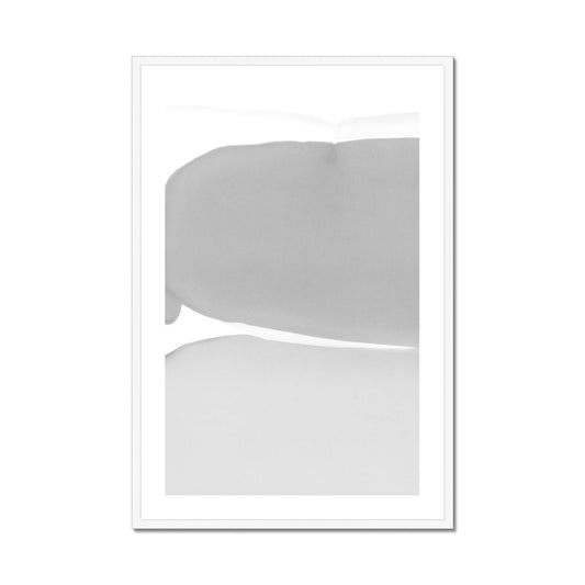 Gray on White Abstract Framed & Mounted Art Print