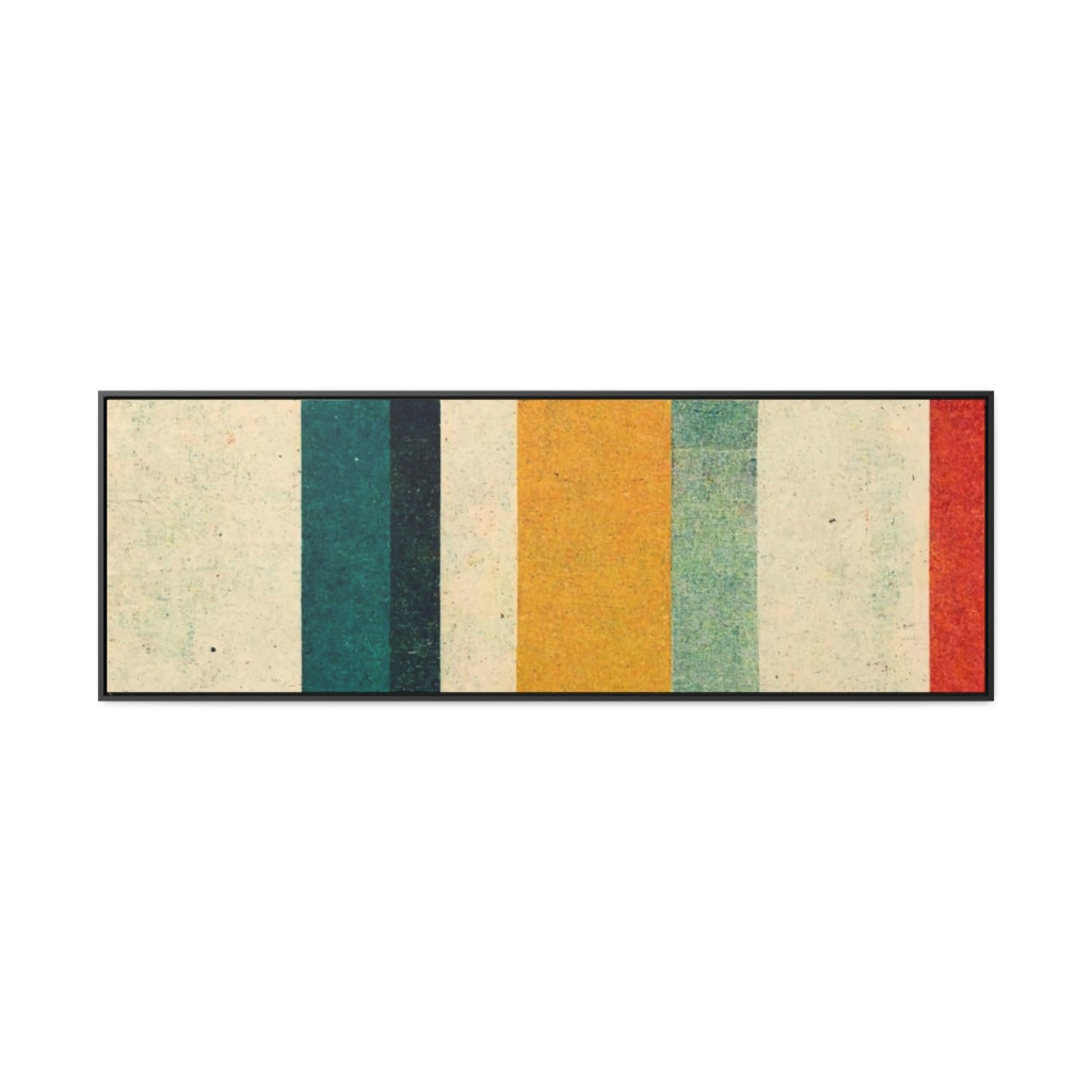 Colored Squares Retro Abstract Framed Canvas