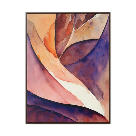 Purple and Pink Vapors Abstract Framed Canvas