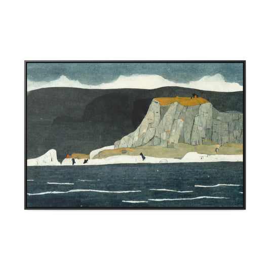 Cliff by the Sea Framed Canvas