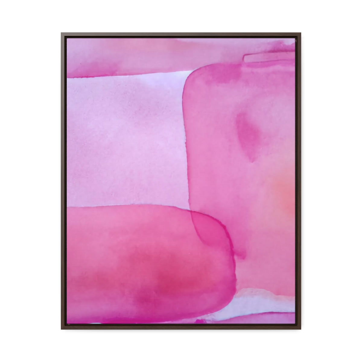 Fuchsia Pink Watercolor Style Abstract Framed Canvas