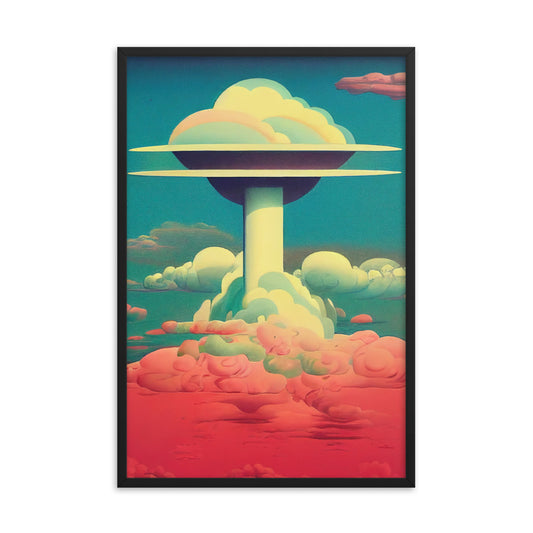 Retro Alien Mushroom Cloud Framed Art Print