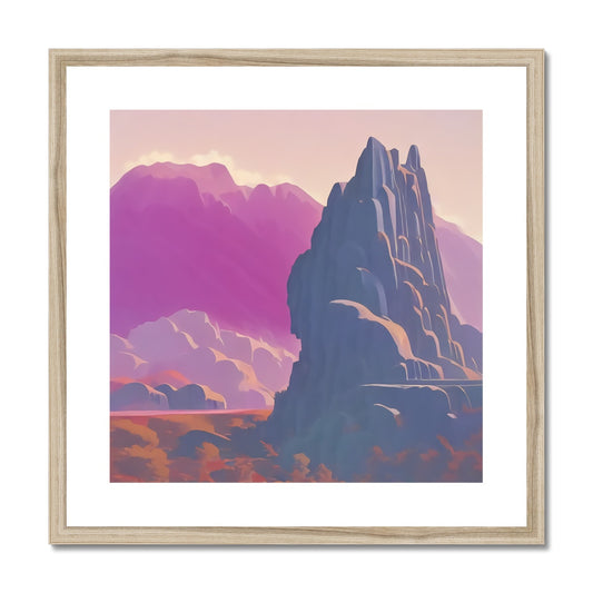 Retro Pink Canyon Framed and Mounted Print