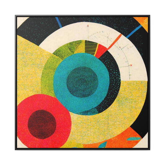 Colored Circles Abstract Framed Canvas